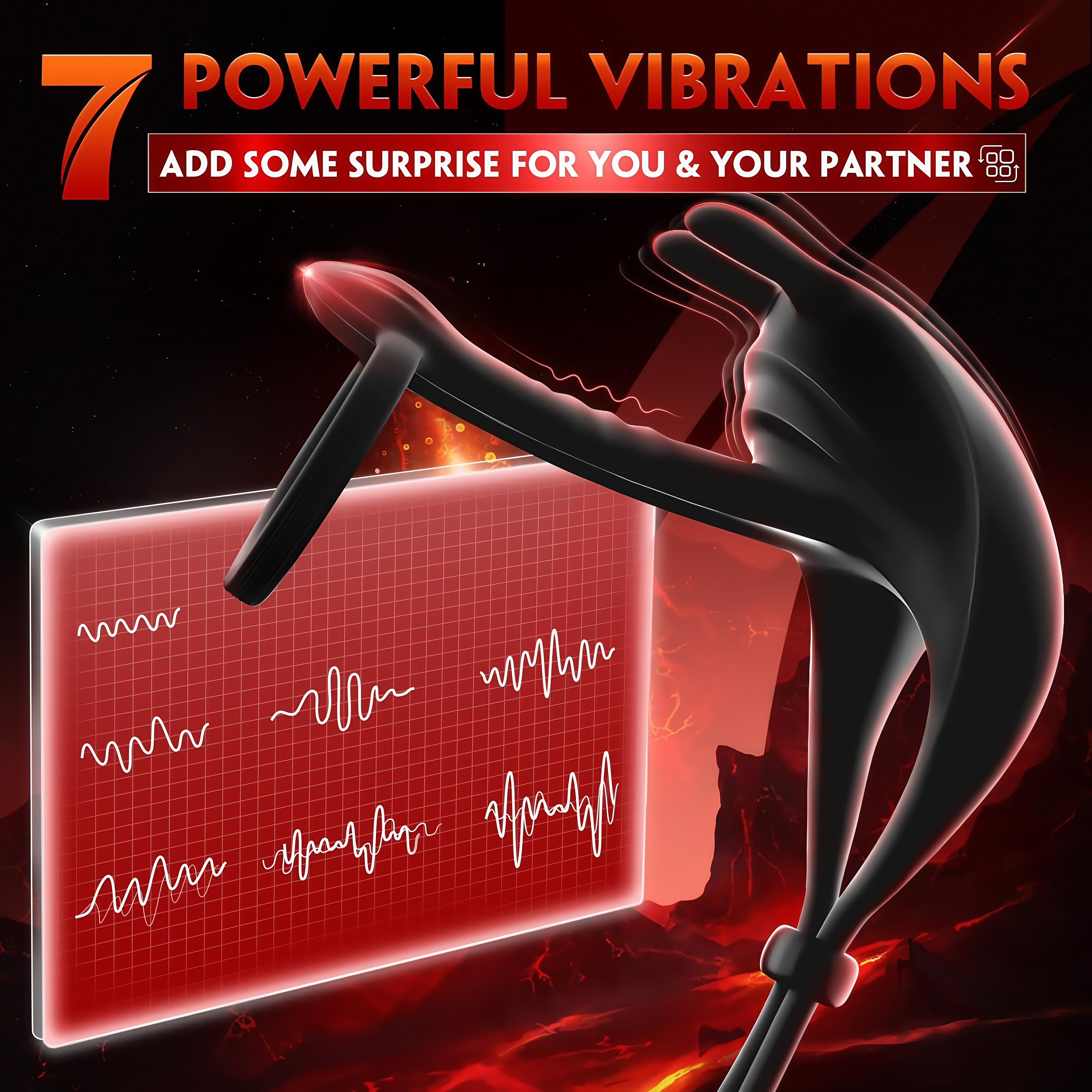 Joyomas - Bunny Ring Vibrating Cock Ring with 2 Penis Ring Penis Sleeve Men's Sex Toys
