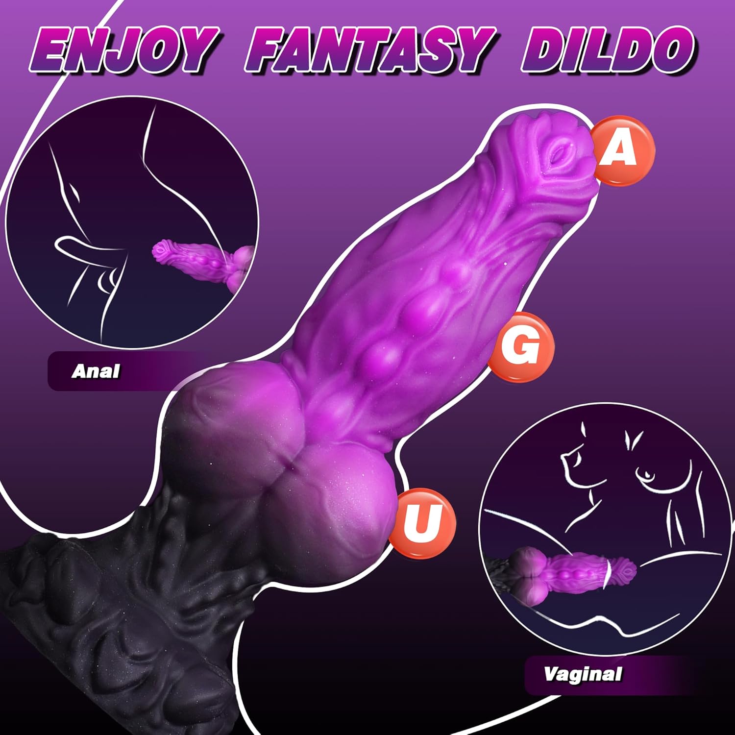 Joyomas - 9 Monster Dildo Fantasy Dildo Knot Dildo, Dragon Dildo Alien Dildo Big Knotted Dildo Silicone Animal Dildo for Women & Gay