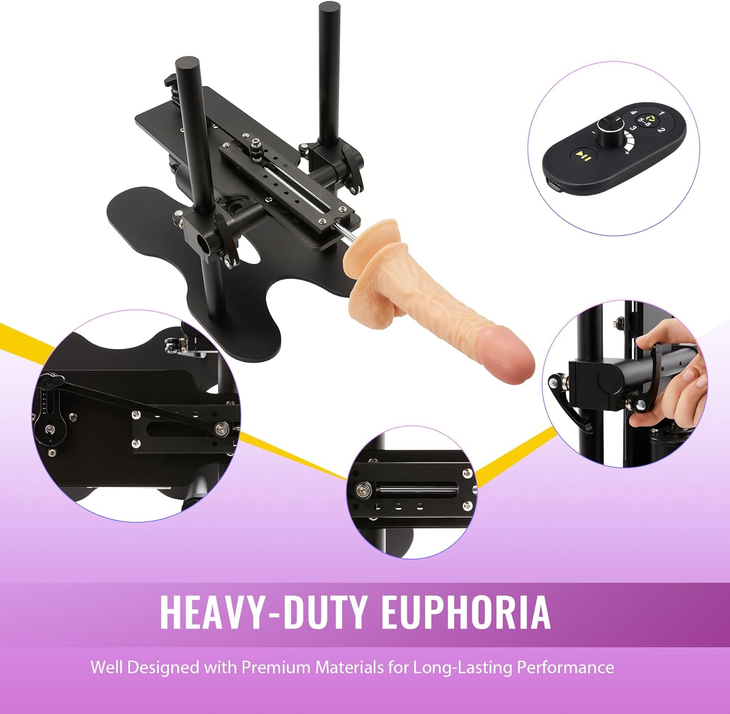 Joyomas - Automatic Sex Machine Gun Realistic Dildo 120W Powerful 360° Adjustable with 1 Remote Control