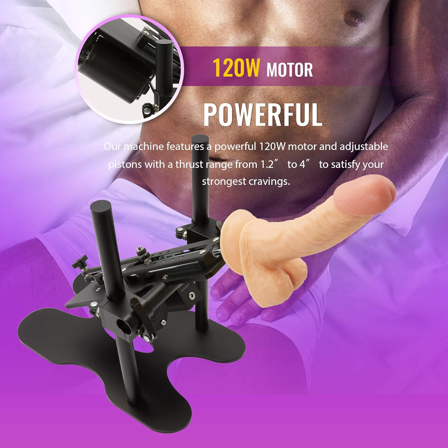 Joyomas - Automatic Sex Machine Gun Realistic Dildo 120W Powerful 360° Adjustable with 1 Remote Control