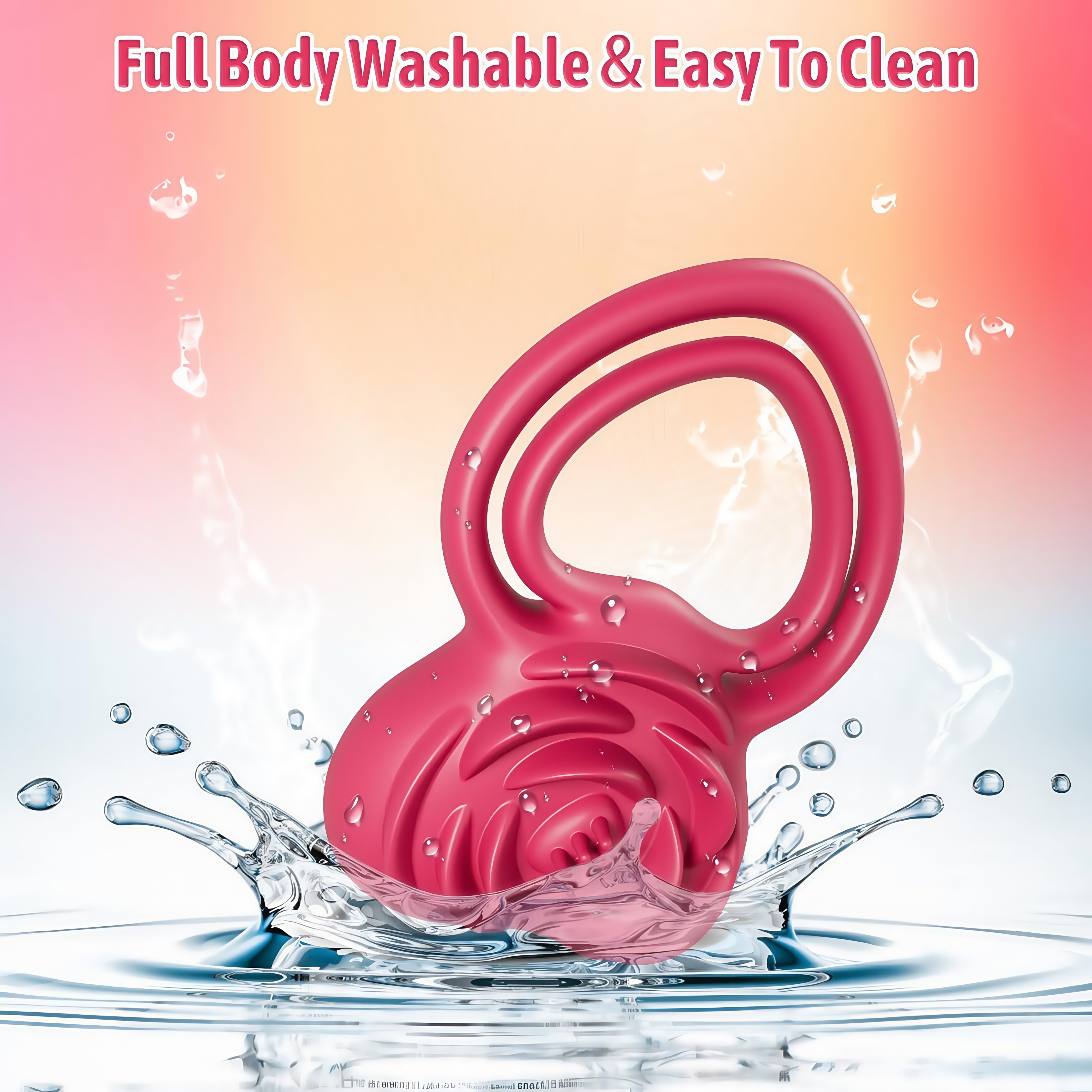 Joyomas - 2 in 1 Vibrating Cock Ring Rose Vibrator