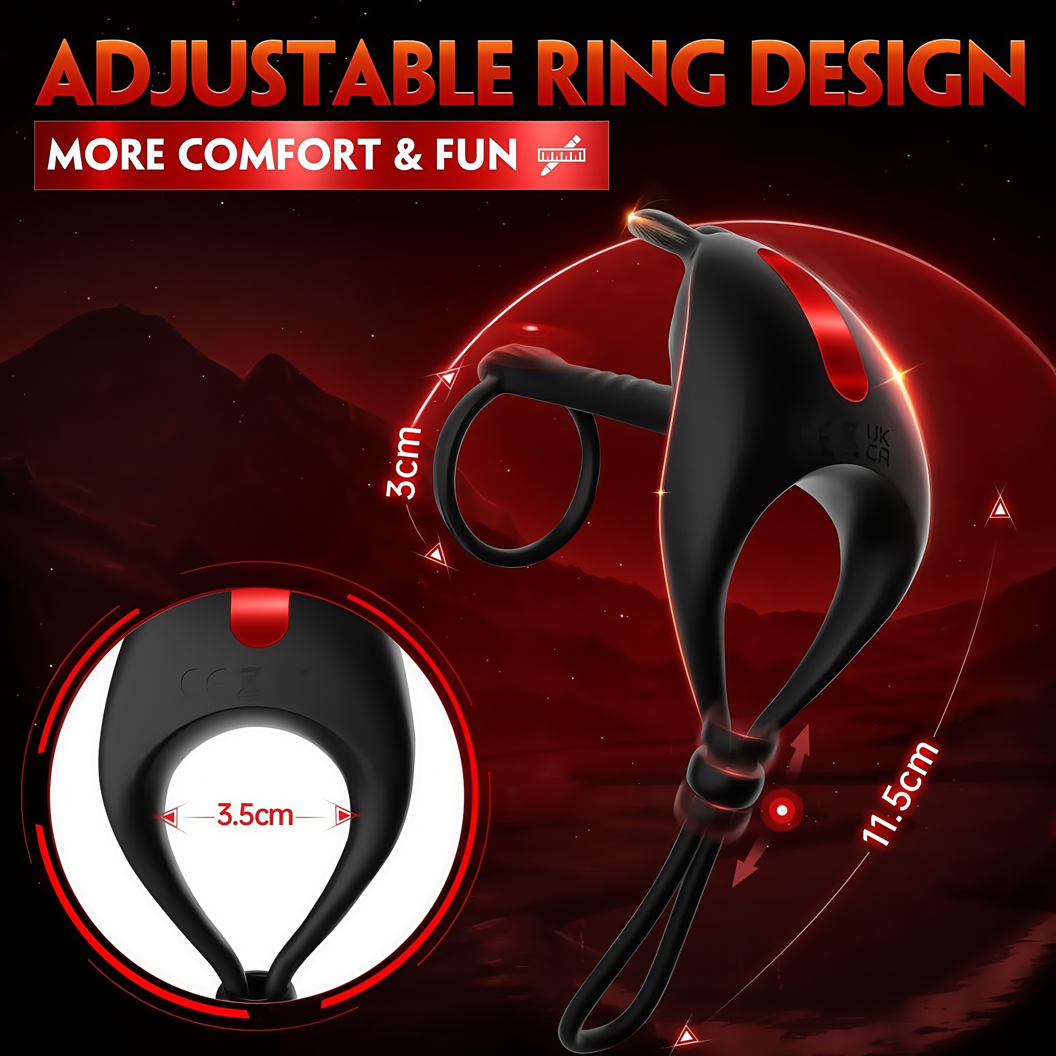 Joyomas - Bunny Ring Vibrating Cock Ring with 2 Penis Ring Penis Sleeve Men's Sex Toys
