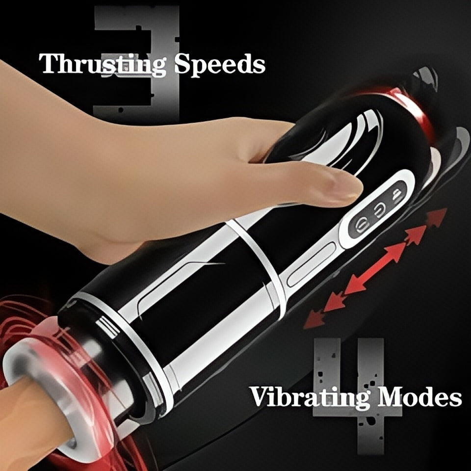 Joyomas-PowerKing Ultra:Technical Hands-free 7 Telescopic Rotation Modes Masturbator Cup