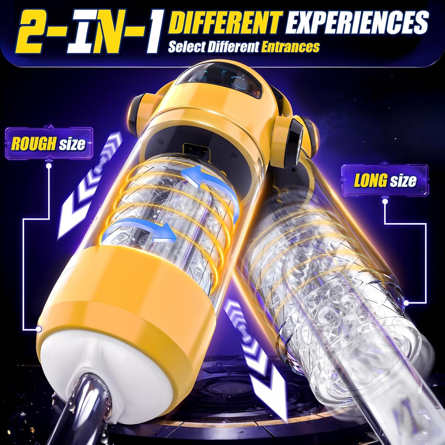 Joyomas - Spaceman 2 in 1 Automatic 7 Telescopic 7 Rotating Male Masturbator