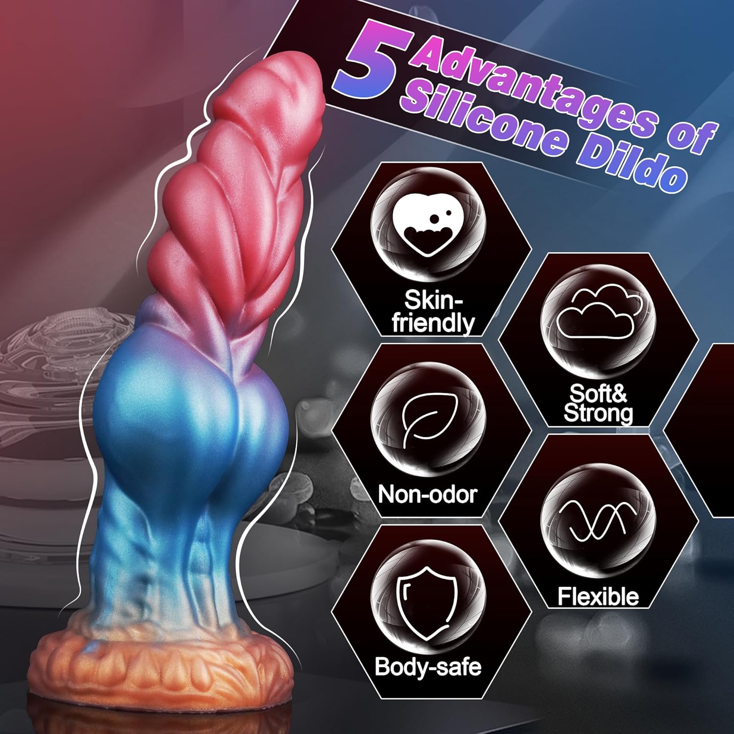 Joyomas - Huge Knotted Dildo Monster Dildo Fantasy Dildo with Knot 2.7 Diameter Thick Knot Dildo Horse Dildo Suction Cup Dildo Ribbed Anal Dildo for Men Women