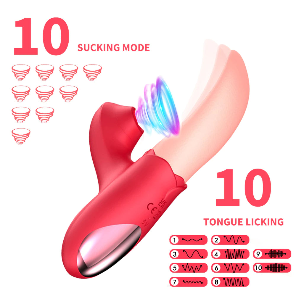 Joyomas - Rose Generation Ⅱ Tongue Licking Vibrator Clit Sucking G Spot Stimulator Nipple Massager
