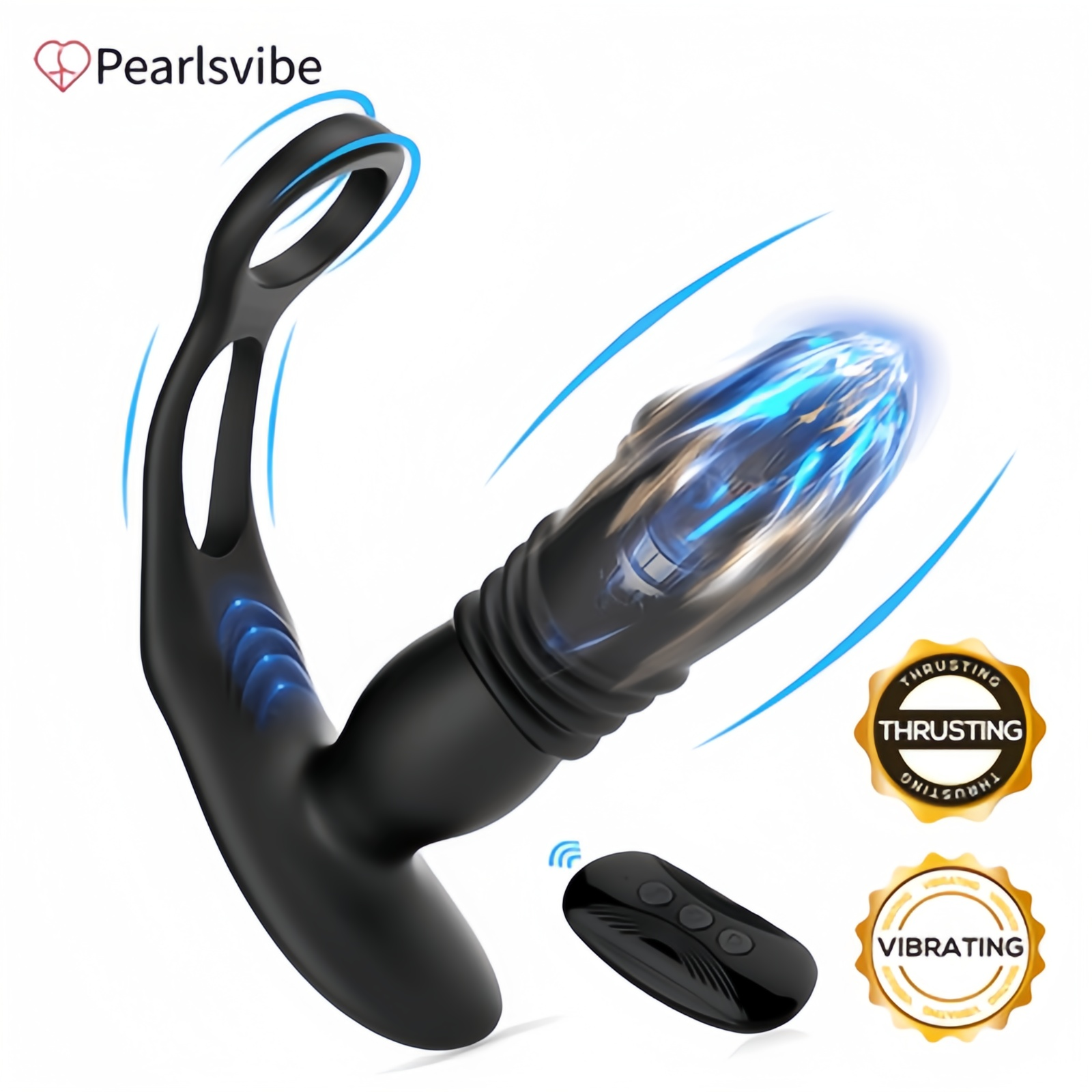 Joyomas - 3 -Thrusting & 12 -Vibrating Cock Rings Prostate Massager