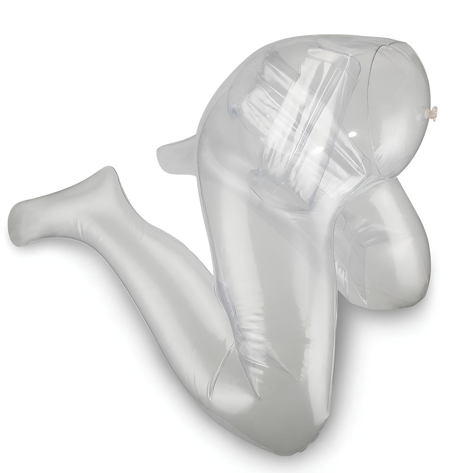 【Gift for MAN over $199】PVC Inflatable Female Half-body Toroso Transparent Model（with pupmp）