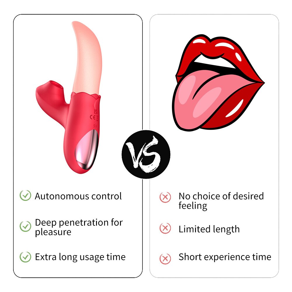 Joyomas - Rose Generation Ⅱ Tongue Licking Vibrator Clit Sucking G Spot Stimulator Nipple Massager