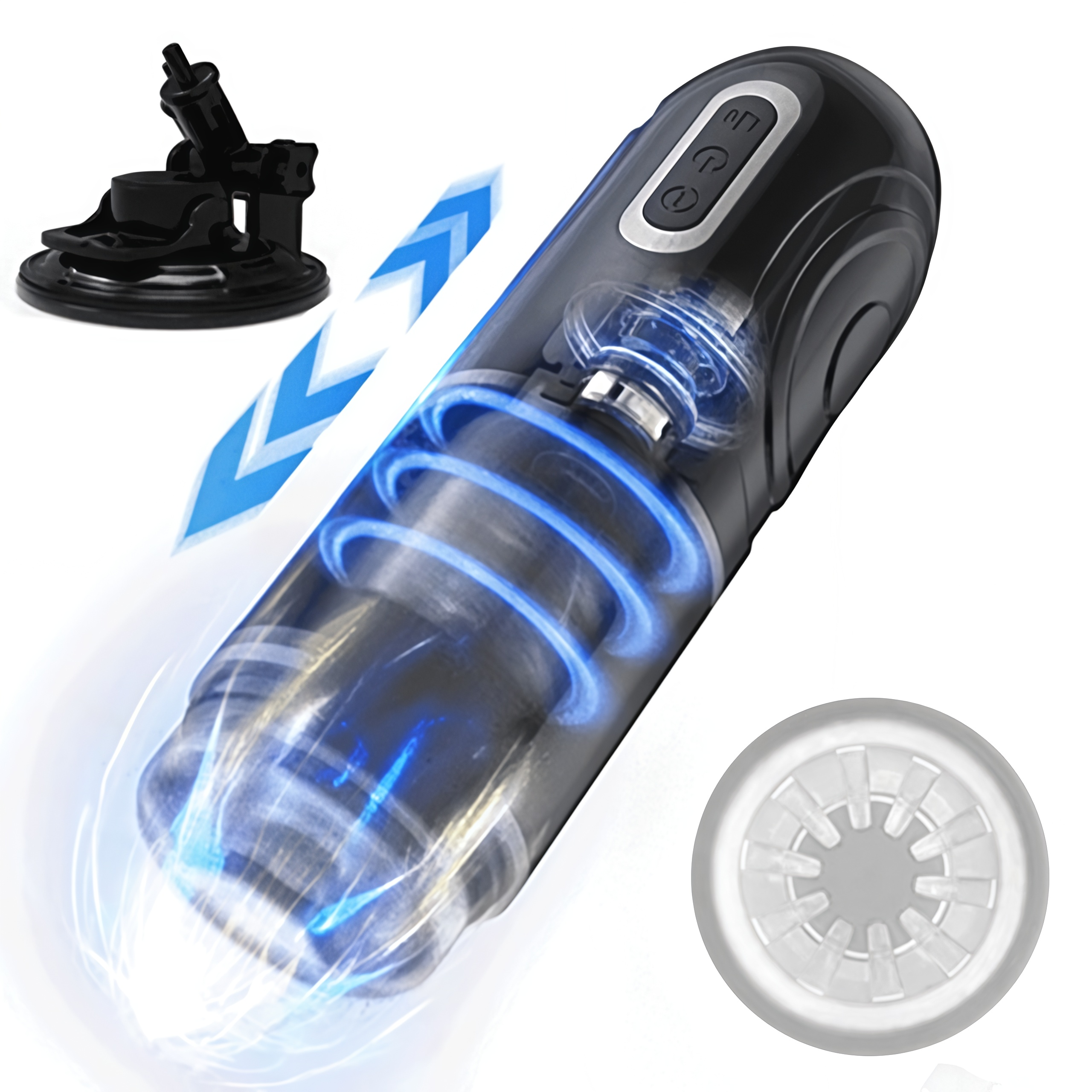 Joyomas-PowerKing Ultra:Technical Hands-free 7 Telescopic Rotation Modes Masturbator Cup