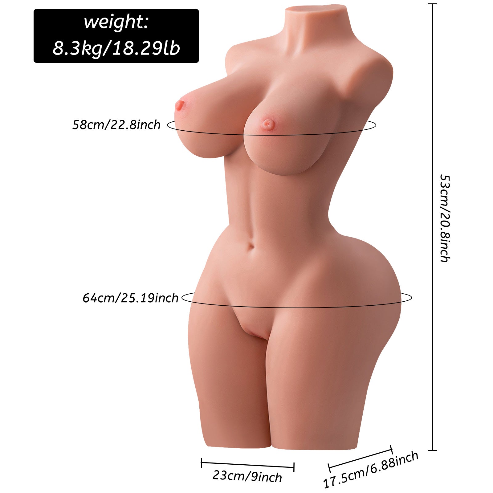 Joyomas - 18.29LB Male Sex Toys Life Size Love Dolls with Big Boobs and Asses&Realistic Vaginas