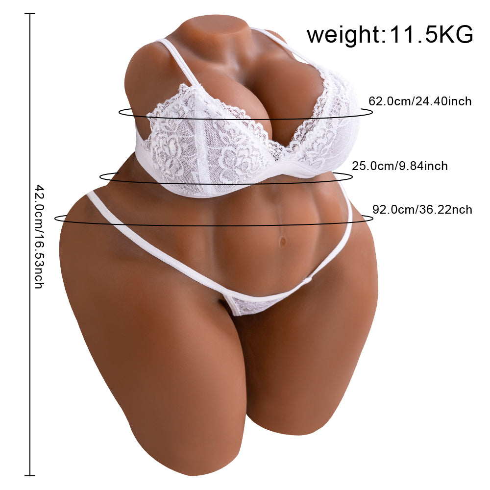 Joyomas - Irma: Fat Brown Sexy Mature Torso Sex Doll Adult Toy with Big Ass and Big Boobs Lifelike Pussy Ass Male Masturbator