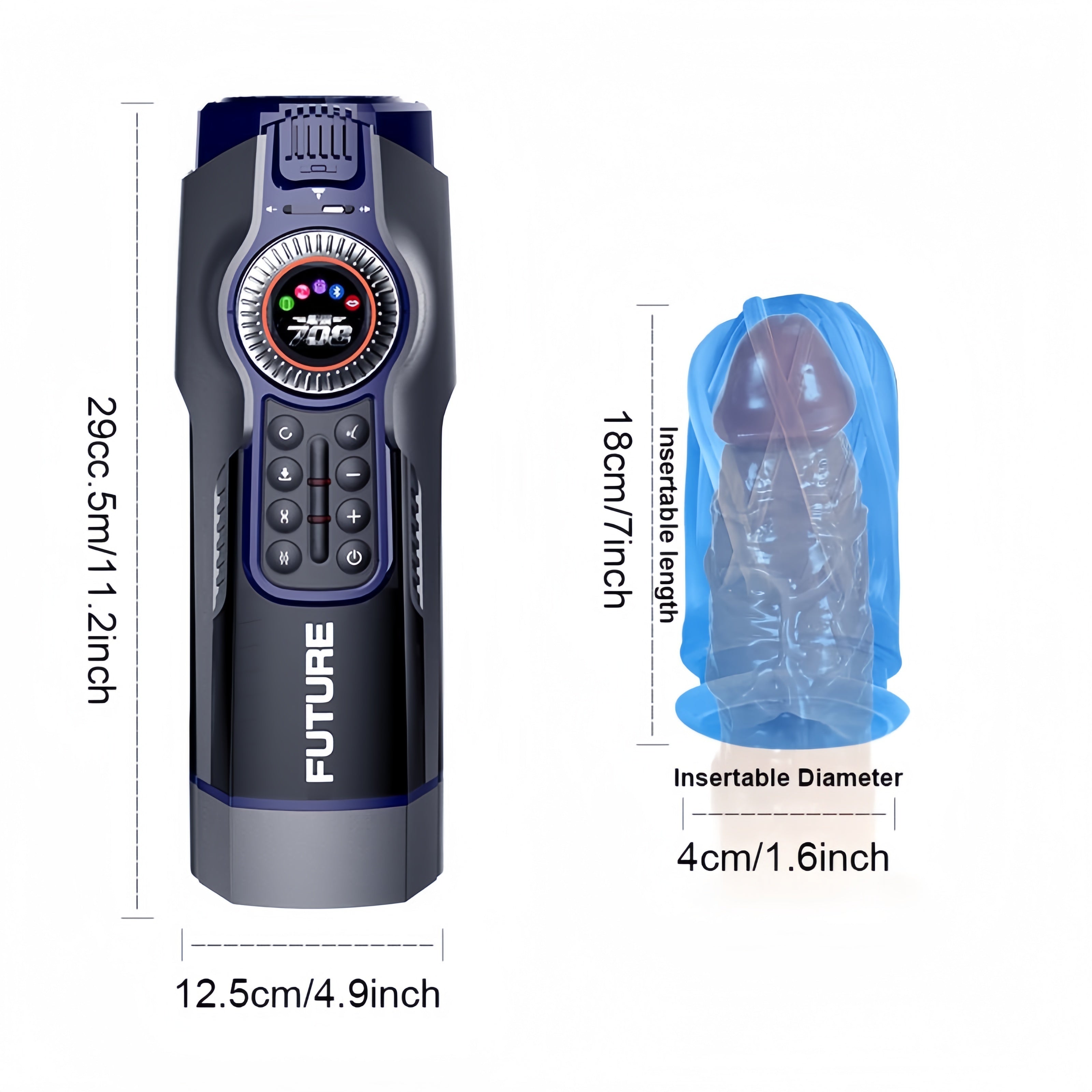 Joyomas - Future 708 Pro 10-Frequency Expansion Heating Male Masturbator | Powered by Leten