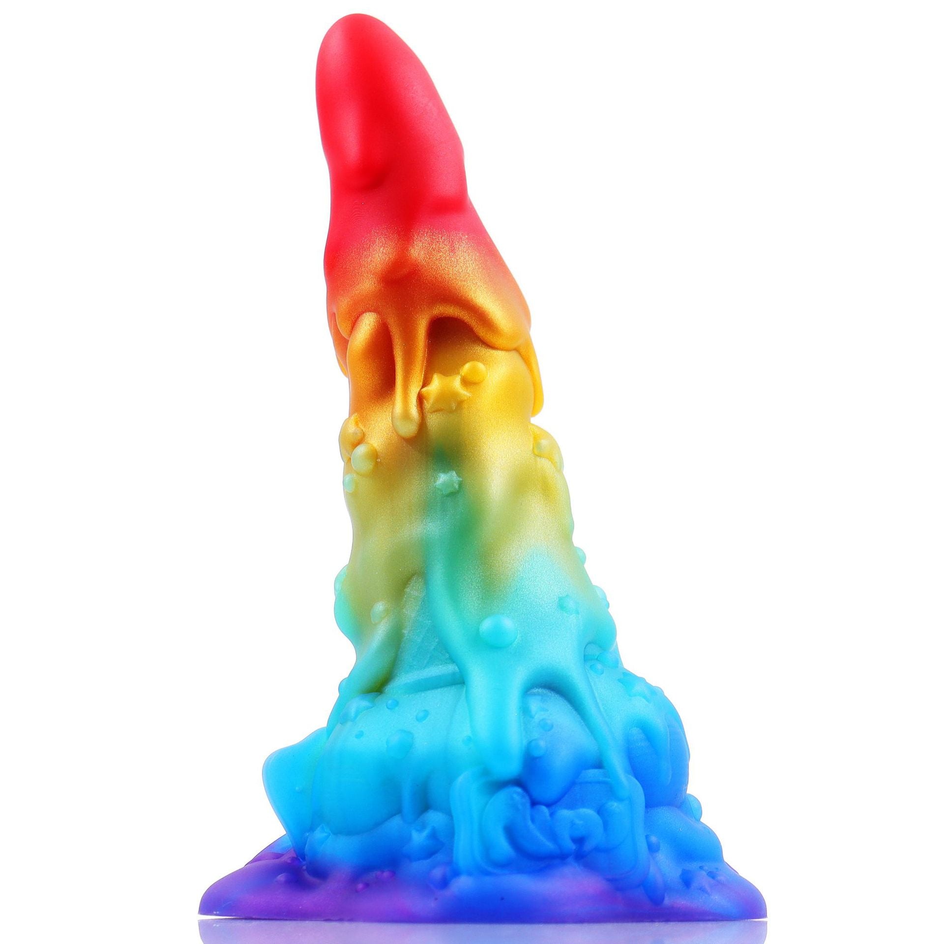 Joyomas-AIMITEX 7.48-inch Rainbow Ice Cream Liquid Silicone Fantasy Dildo Masturbation Massager