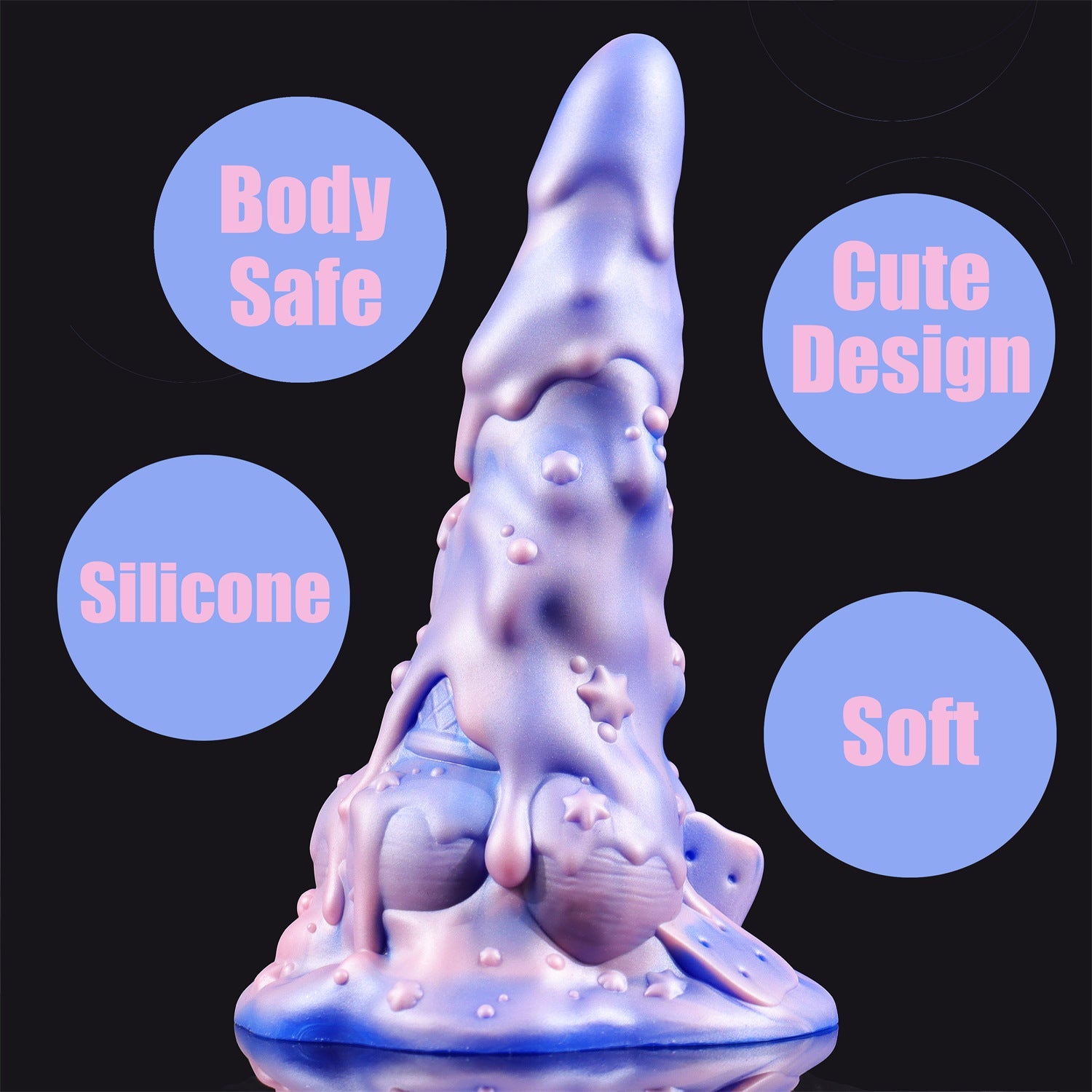 Joyomas-AIMITEX 7.48-inch Rainbow Ice Cream Liquid Silicone Fantasy Dildo Masturbation Massager