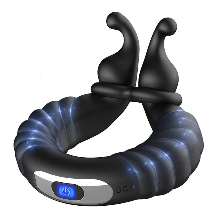 Joyomas - Vibrating Dual Penis Ring Dildo Stretchy Cock Ring