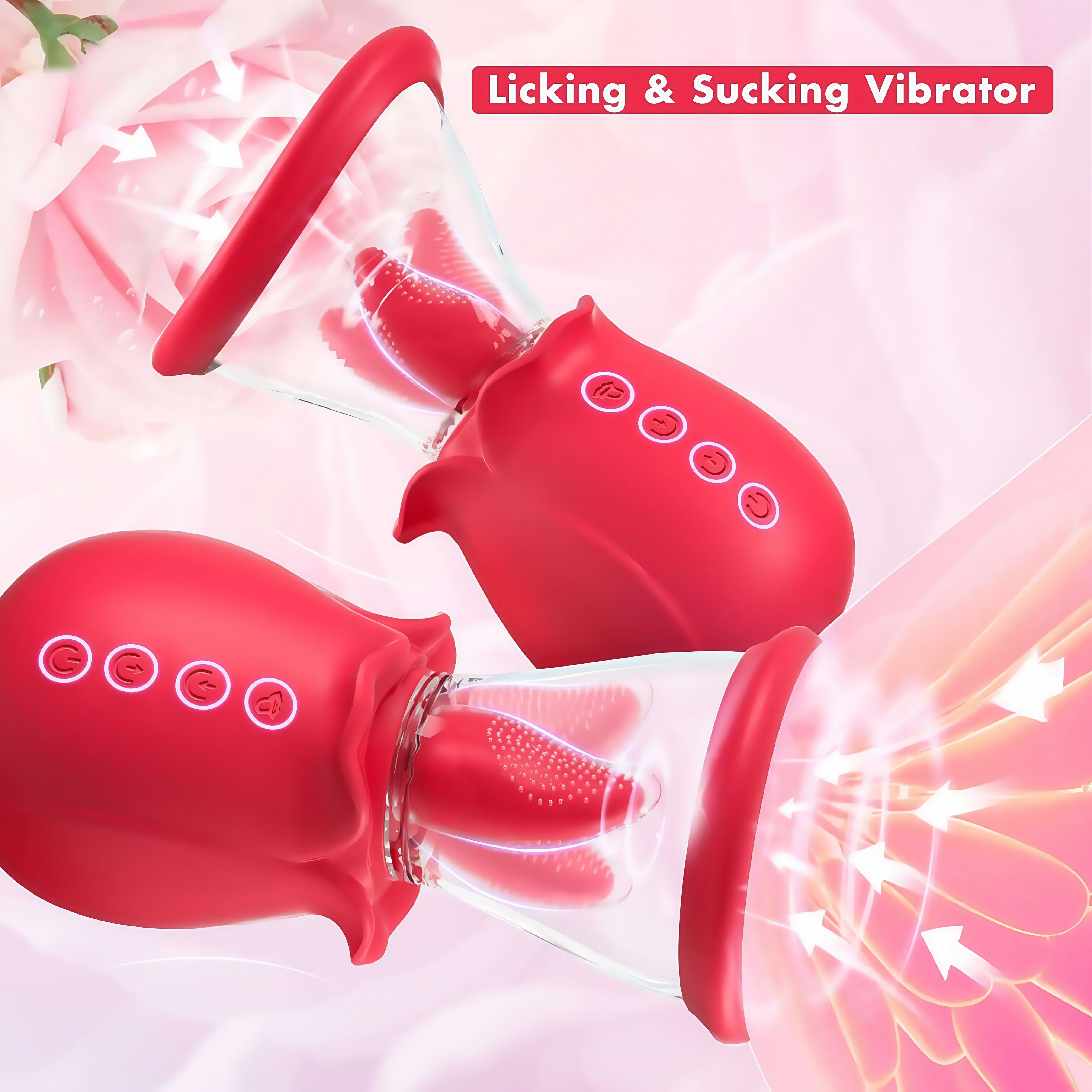 Joyomas - 3 in 1 Sucking &Licking Rose Vibrators