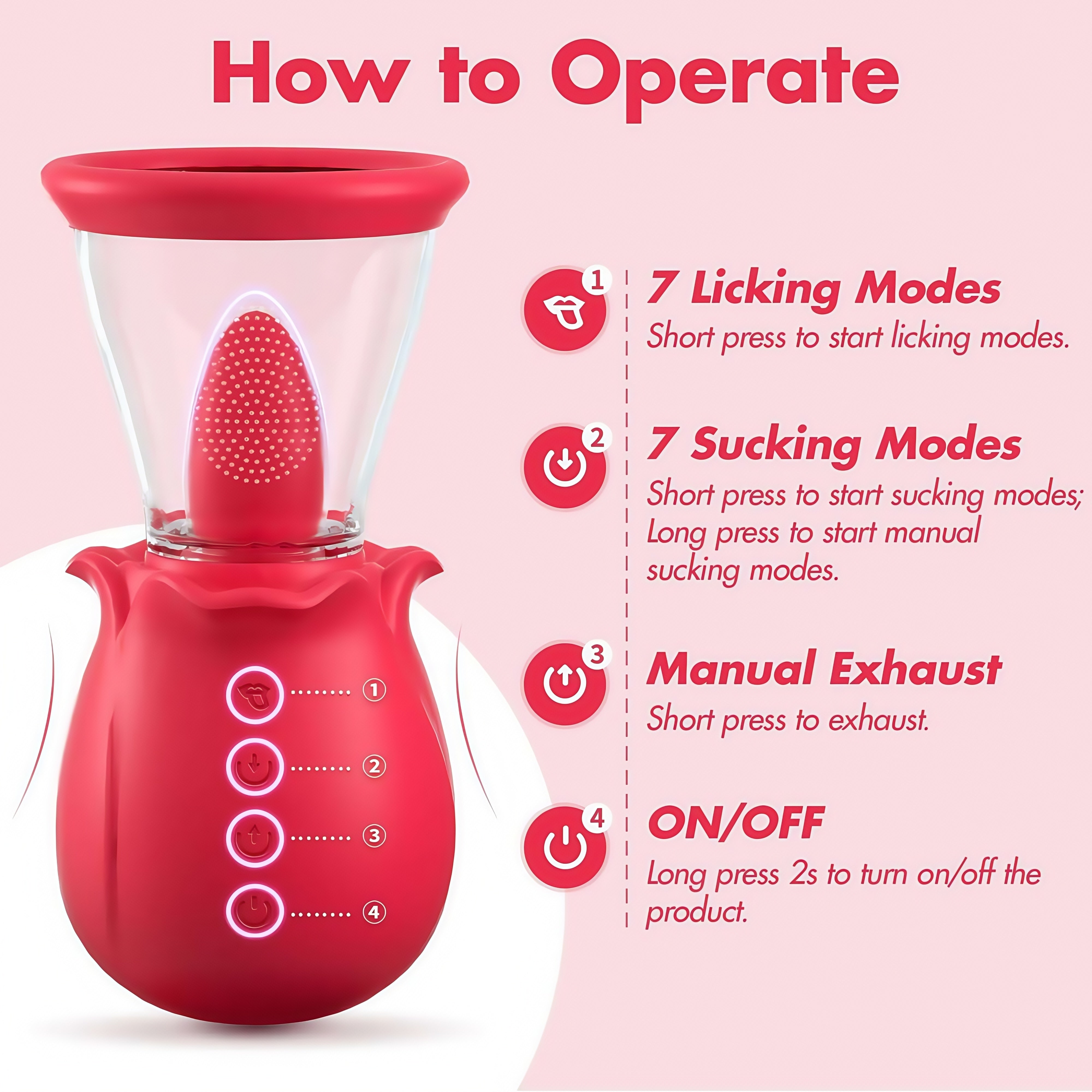 Joyomas - 3 in 1 Sucking &Licking Rose Vibrators