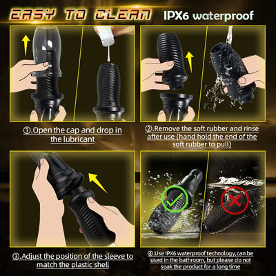 Joyomas - Gawk Gawk Black (With Cover) Tivino Rotating Vibration Male Masturbation Cup