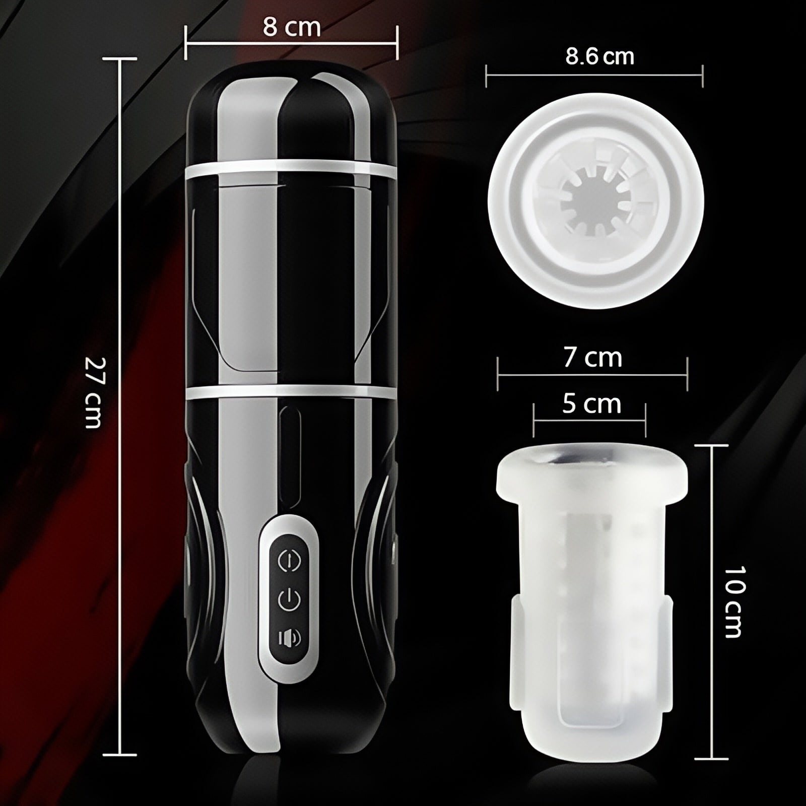 Joyomas-PowerKing Ultra:Technical Hands-free 7 Telescopic Rotation Modes Masturbator Cup