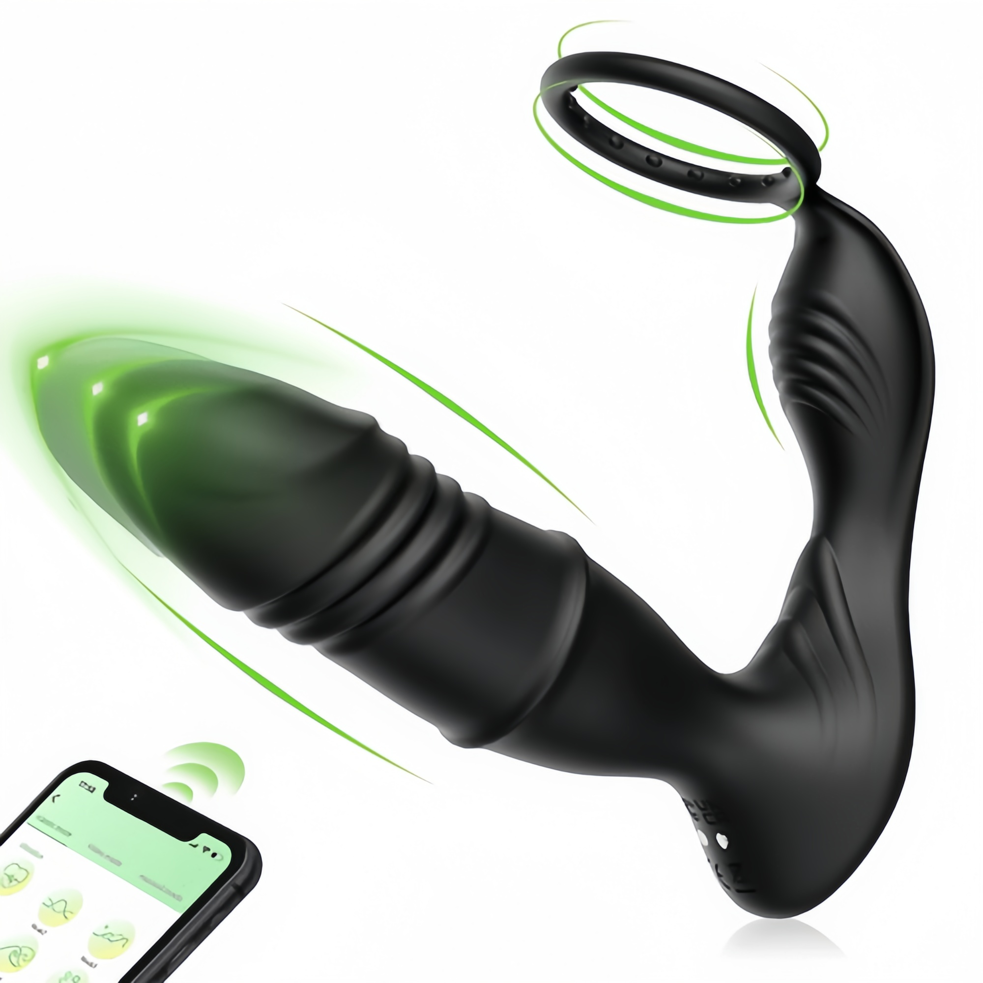 Joyomas - 3 -Thrusting & 12 -Vibrating Cock Rings Prostate Massager