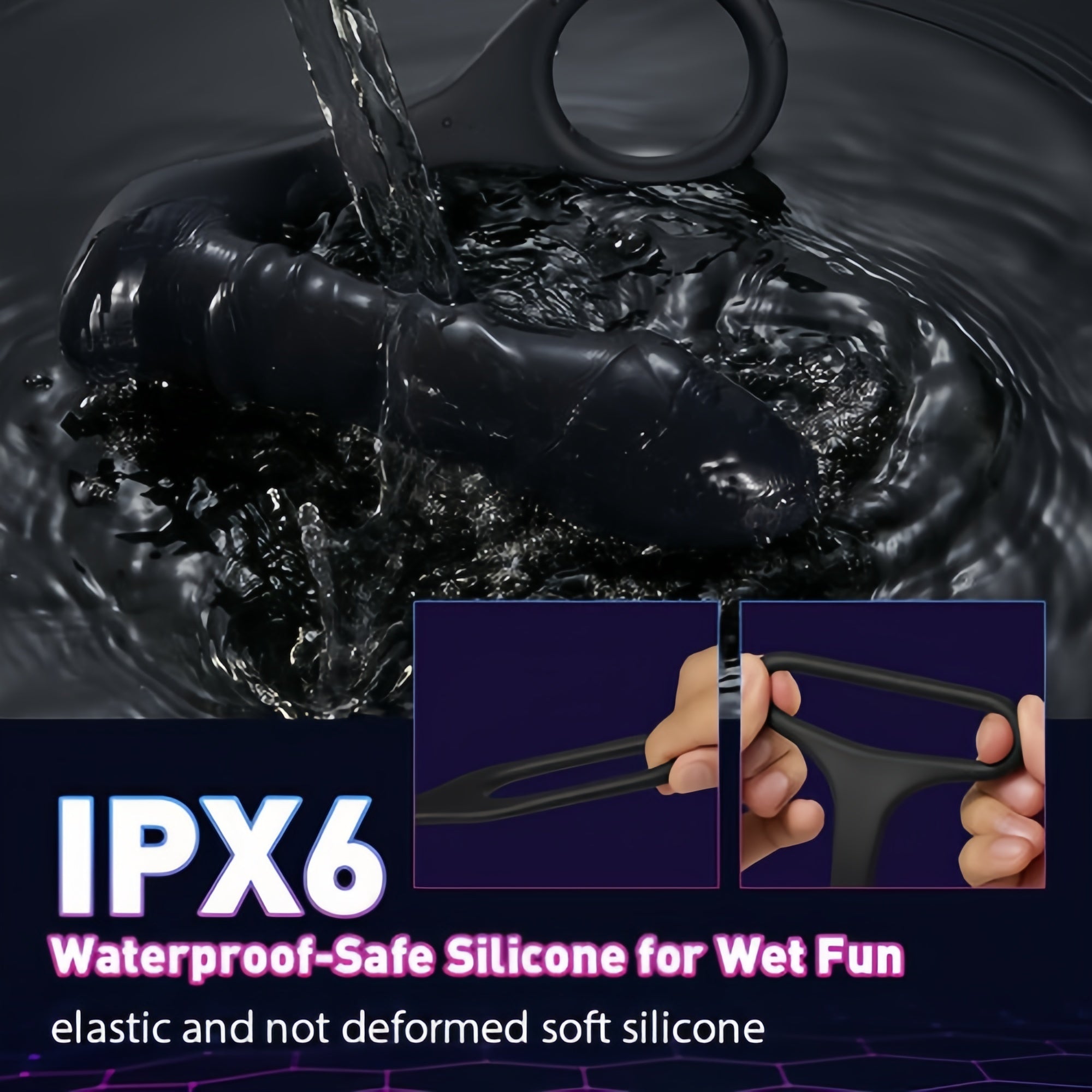 Joyomas - 10 Thrilling Vibration 3 Thrusting Silicone Remote Control Cock Ring Anal Vibrator