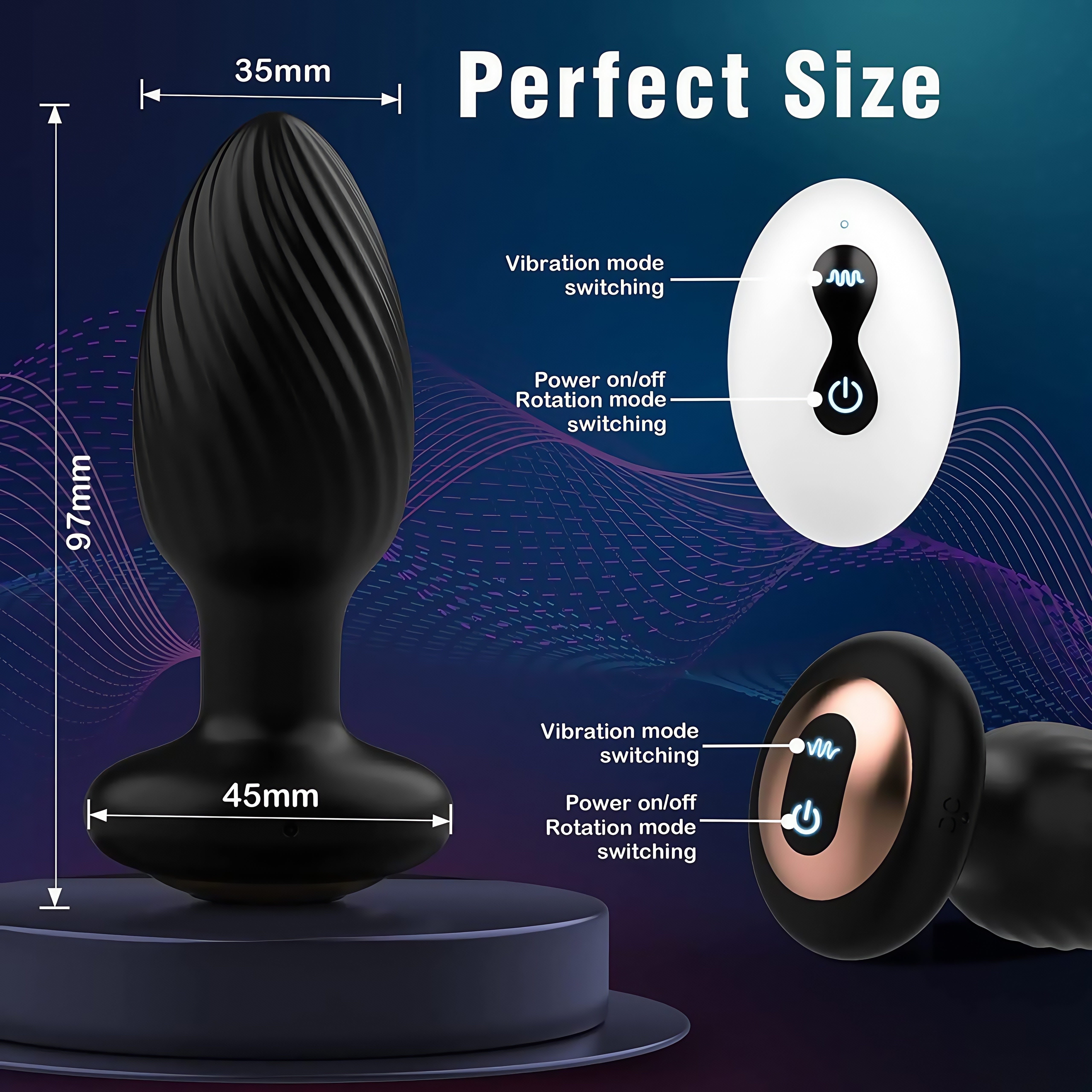 Joyomas - Wireless Remote Control Rotating & Vibrating Male Prostate Massager