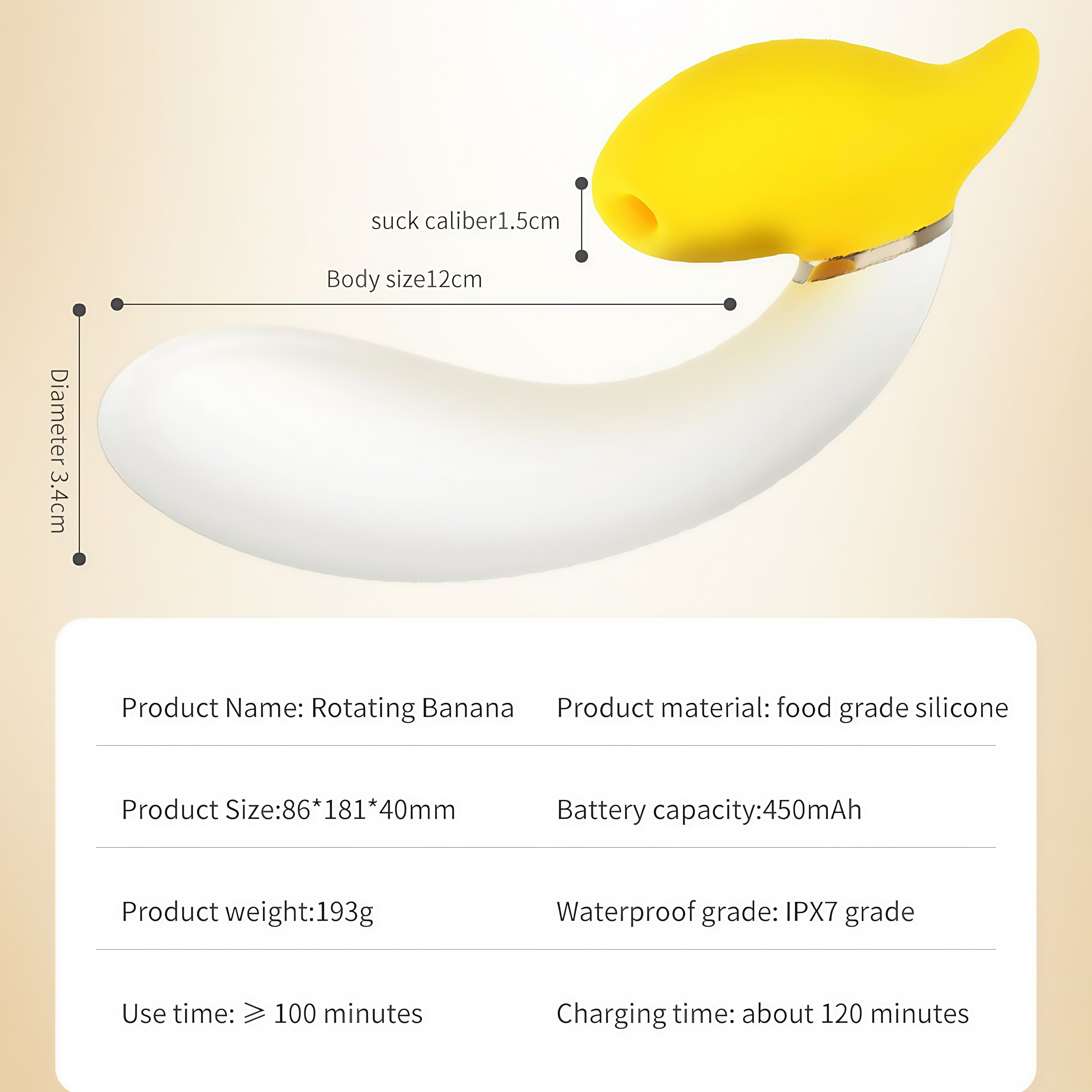 Joyomas - Rotating Banana Vibrator Sucking Double Vibration Masturbation Sex Toy
