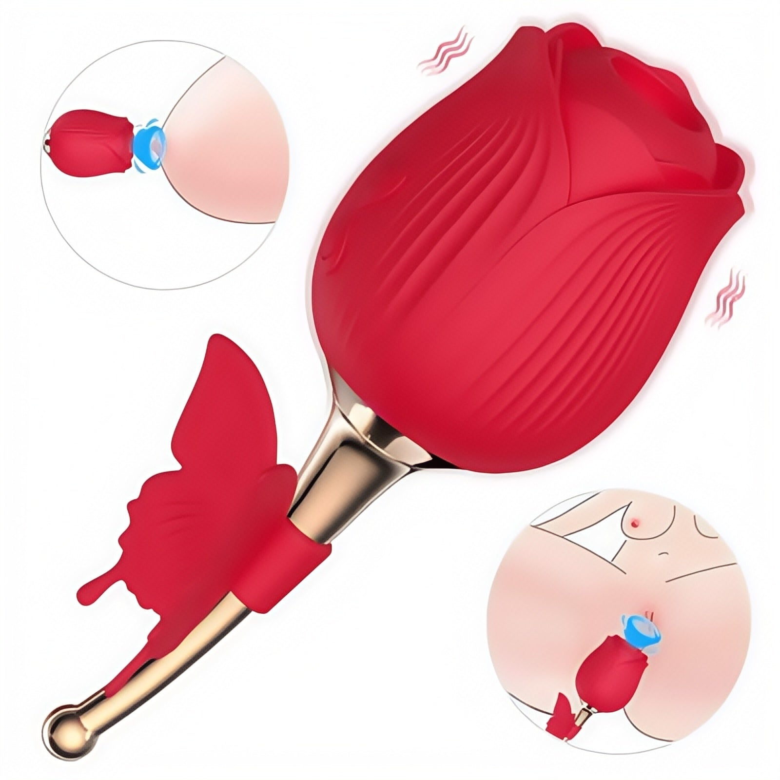 Joyomas - Rose Shape Vaginal Vibrator Stimulation G-spot Sex Toys For Women